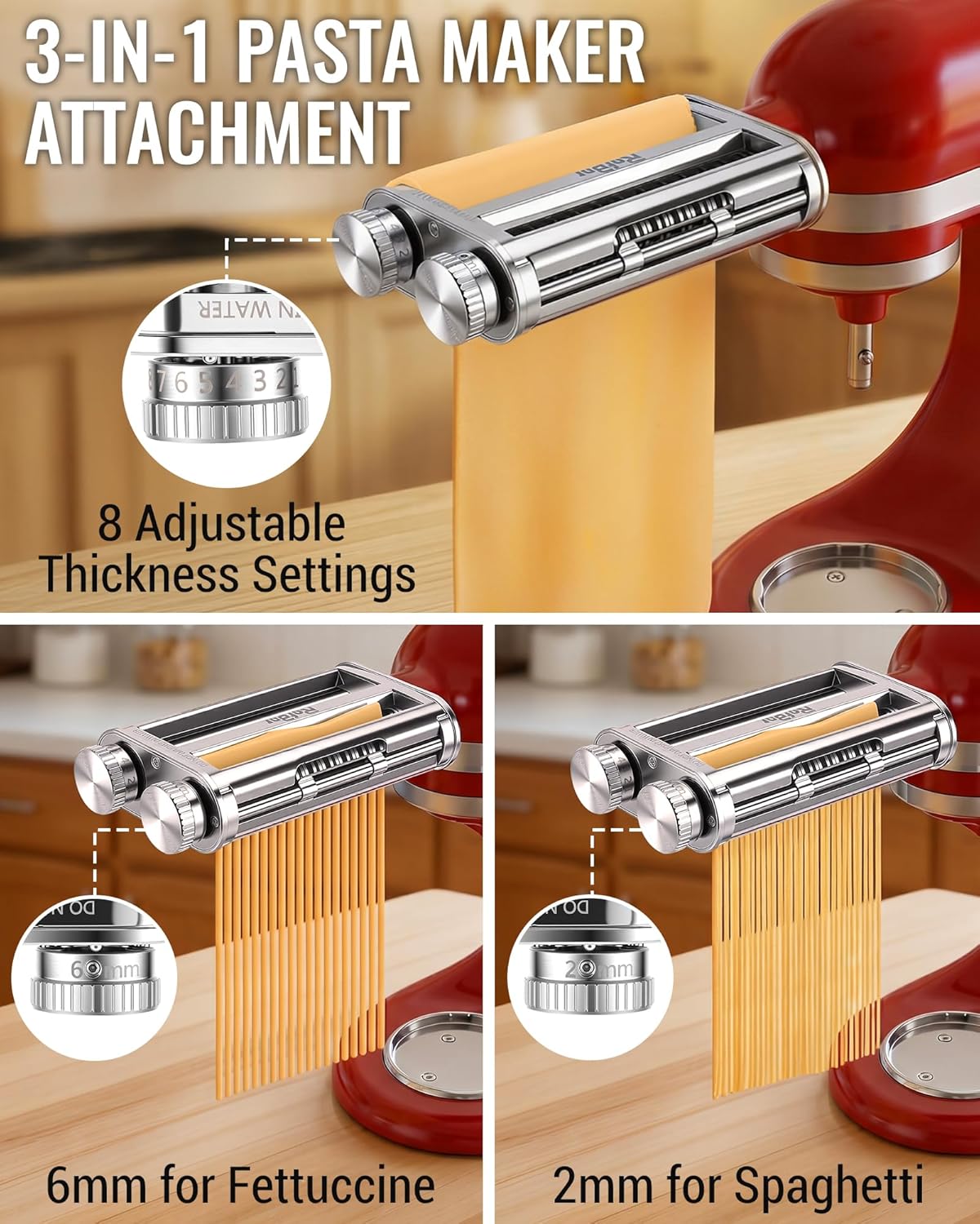 KitchenAid Mixer 3-in-1 Pasta  - đánh giá và giá Kitchen Gadgets Machine